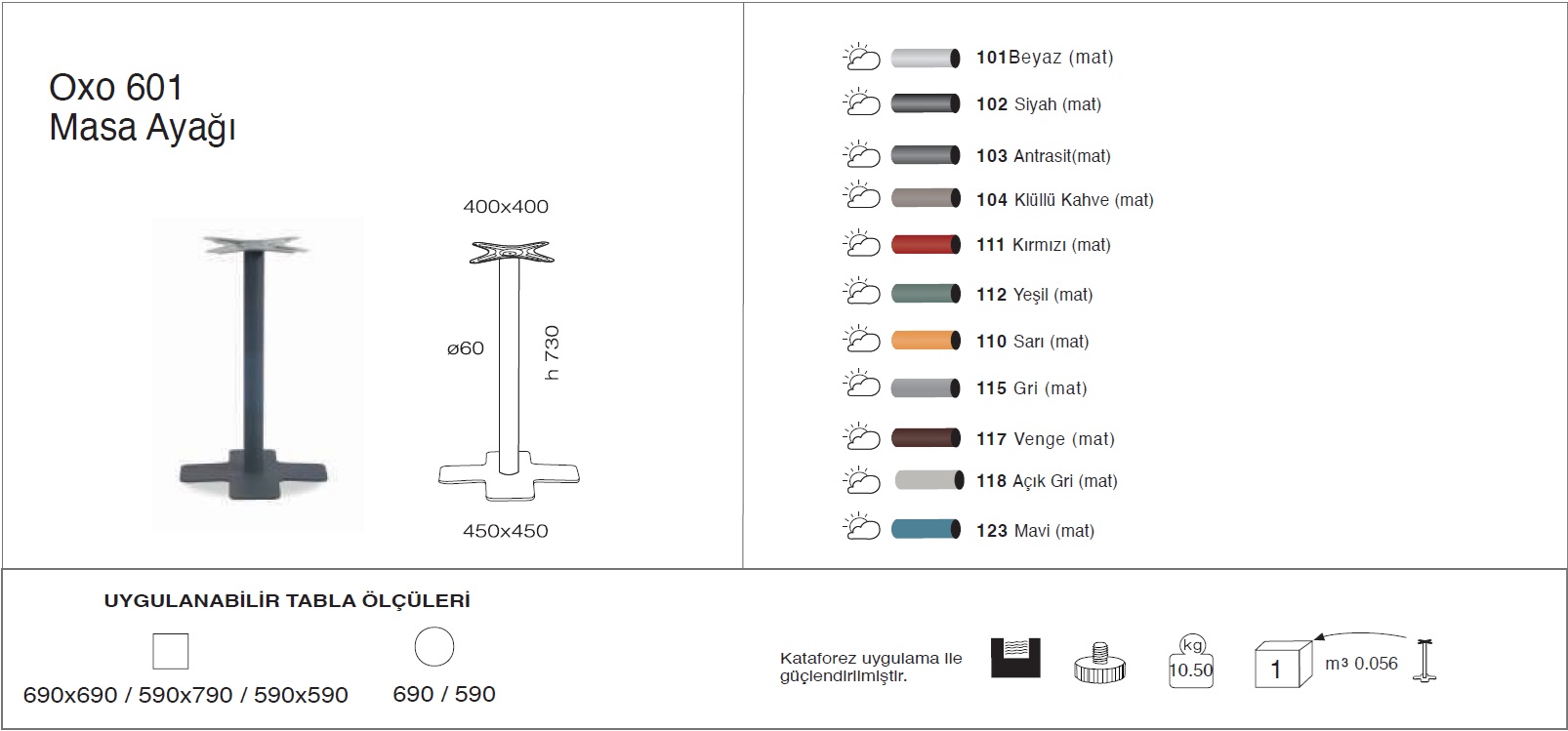 Oxo 601 Masa Ayağı Oxo 601 Masa Ayağı